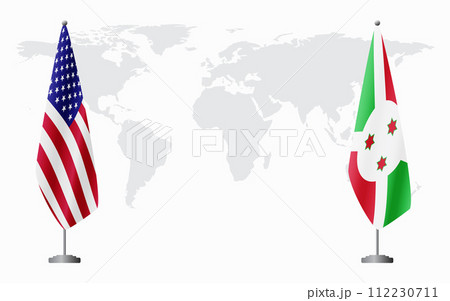 United States and Burundi flags for official meeting United States and Burundi flags for official meeting 112230711