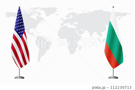 United States and Bulgaria flags for official meeting 112230713