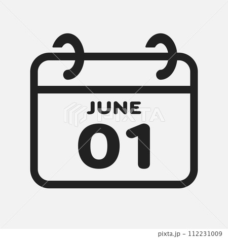 Icon page calendar day - 1 June 112231009