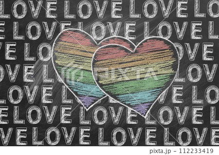 Love. Chalk drawn illustration 112233419