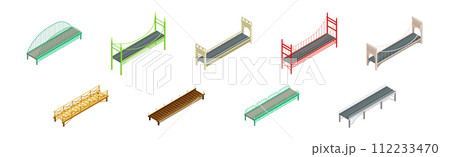 Fixed Bridge as Industrial Road Construction Isometric Vector Set Fixed Bridge as Industrial Road Construction Isometric Vector Set 112233470