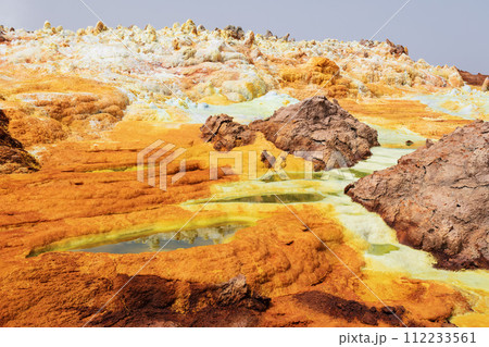 Moonscape of Dallol Lake, Danakil depression geological landscape Ethiopia Moonscape of Dallol Lake, Danakil depression geological landscape Ethiopia 112233561