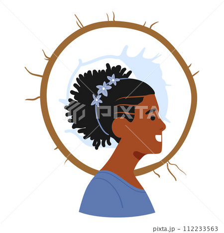 Vector Avatar Portrait Of Radiant And Empowered Black Woman Showcases Strength And Beauty With Captivating Eyes Vector Avatar Portrait Of Radiant And Empowered Black Woman Showcases Strength And Beauty With Captivating Eyes 112233563