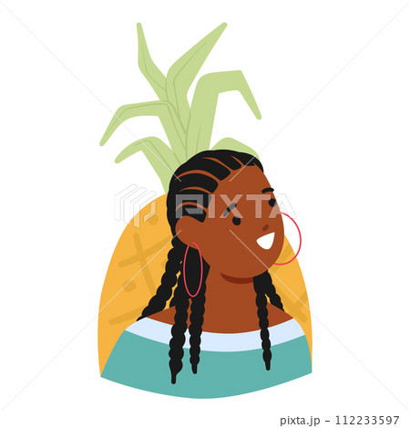 Striking Black African Woman Character With Elegant Braids, Her Eyes Hold Resilience, Her Smile Exudes Warmth Striking Black African Woman Character With Elegant Braids, Her Eyes Hold Resilience, Her Smile Exudes Warmth 112233597