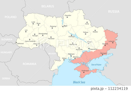 Political map of Ukraine 2024 with borders of the regions Political map of Ukraine 2024 with borders of the regions 112234119