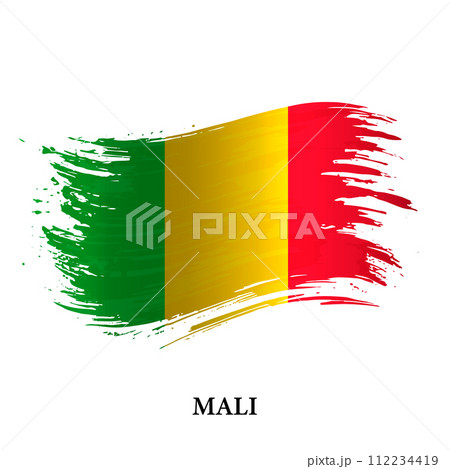 Grunge flag of Mali, brush stroke vector 112234419