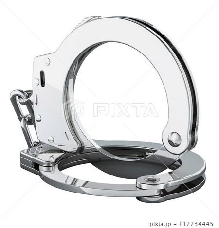 Handcuffs, closeup. 3D rendering 112234445