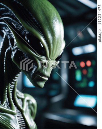 Photography of an ultra realistic Alien in dramatic light 112234478