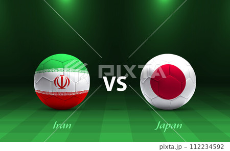 Iran Vs Japan Soccer Scoreboard Broadcast...のイラスト素材 [112234592] - PIXTA