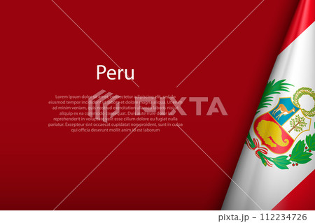 Peru national flag isolated on background with copyspace 112234726