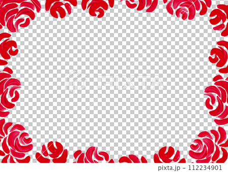 Flower frame. Red abstract rosesのイラスト素材 [112234901] - PIXTA