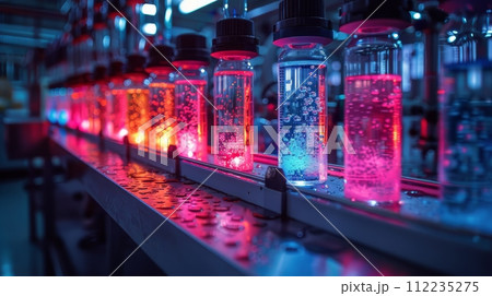 Laboratory Filled With Test Tubes Containing Liquid 112235275