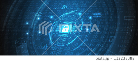 Cyber security and information or network protection. Future cyber technology web services for business and internet project 112235398