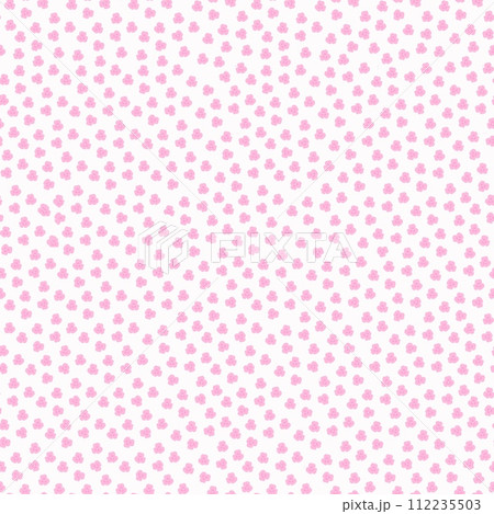 Seamless pattern of small red flowers on white background. Cute flowers, bright design for paper, cover, fabric 112235503