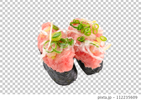 ねぎとろ軍艦巻き2貫切り抜き ねぎとろ軍艦巻き2貫切り抜き 112235609