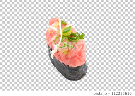 ねぎとろ軍艦巻き1貫切り抜き ねぎとろ軍艦巻き1貫切り抜き 112235610