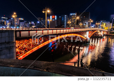 東京 台東区 吾妻橋の夜景 東京 台東区 吾妻橋の夜景 112235711