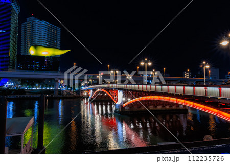 東京 台東区 吾妻橋の夜景 東京 台東区 吾妻橋の夜景 112235726