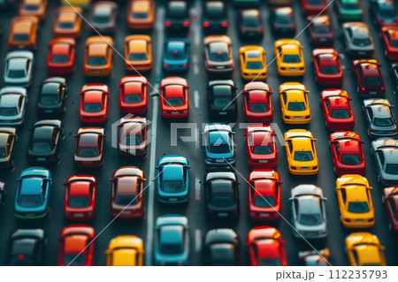pattern of cars in a row of various colors pattern of cars in a row of various colors 112235793