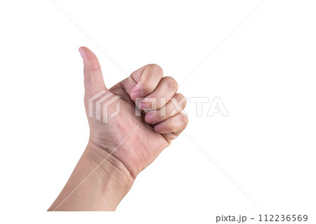hand on isolated background clipping path 112236569
