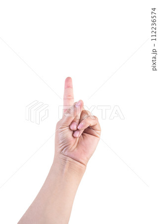 hand on isolated background clipping path 112236574