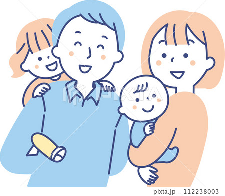 若い家族の上半身 112238003
