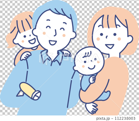 upper body of young family 112238003