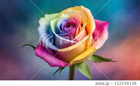 レインボーローズのイラスト素材 [112238136] - PIXTA