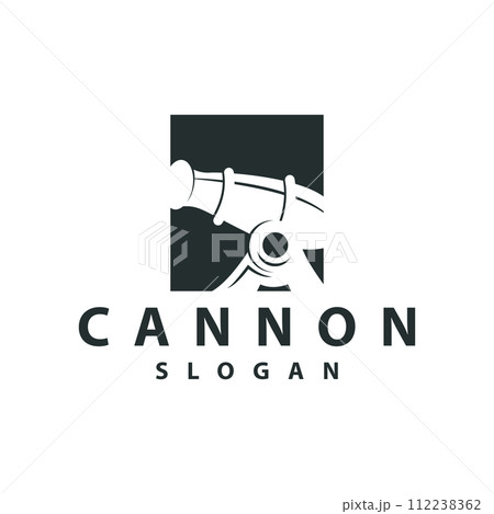 Cannon Logo, Elegant Simple Design Retro Vintage Style, War Artillery Vector, Illustration Symbol Icon Cannon Logo, Elegant Simple Design Retro Vintage Style, War Artillery Vector, Illustration Symbol Icon 112238362