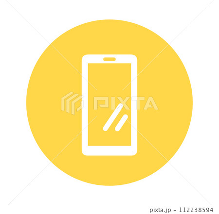 シンプルな黄色のスマートフォン	 112238594