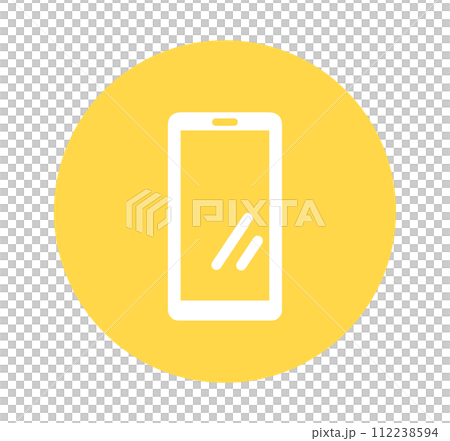 シンプルな黄色のスマートフォン	 112238594