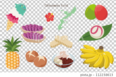 各種沖繩甜點的插圖集 112238613