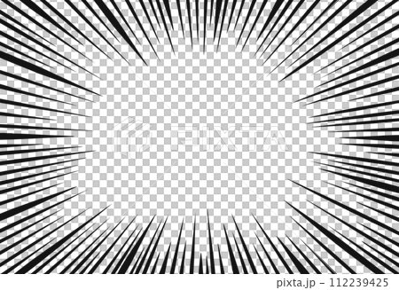 漫画風_集中線、放射状の背景、効果イラスト 112239425