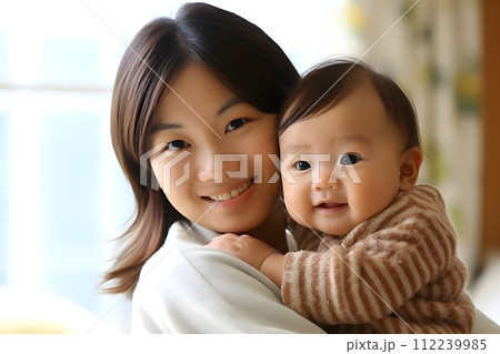 赤ちゃんとママのポートレート3　AI生成画像 112239985