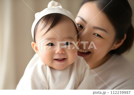 赤ちゃんとママのポートレート4　AI生成画像 112239987
