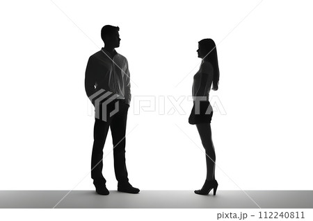 男性と女性のシルエット9　AI生成画像 112240811