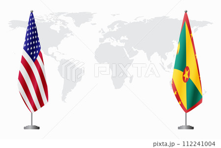 United States and Grenada flags for official meeting United States and Grenada flags for official meeting 112241004