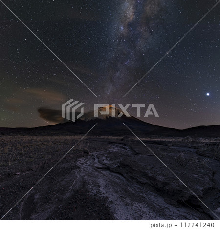 Path to the milky way above the Cotopaxi volcano 112241240
