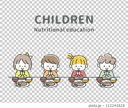 Illustration of children and food education Illustration of children and food education 112241628