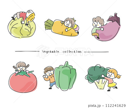 子どもと野菜と食育のイラスト 112241629