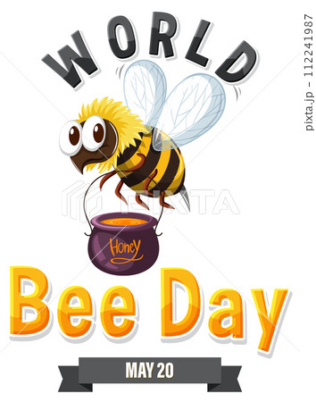 Celebrating World Bee Day Illustration Celebrating World Bee Day Illustration 112241987