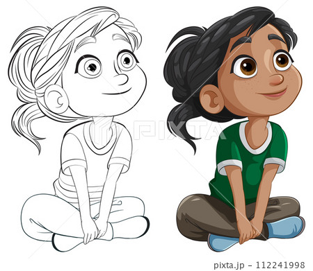 Playful Children Vector Illustration Playful Children Vector Illustration 112241998