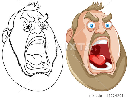 Angry Man Yelling Vector Illustration 112242014