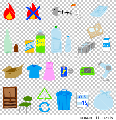 Garbage separation illustration set 112242419