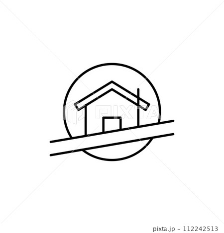 House real estate icon line design template 112242513