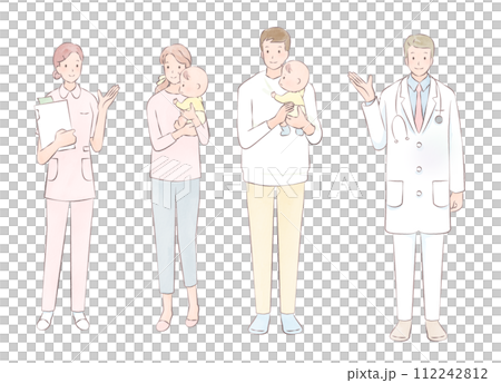 Childcare and medical care person set 112242812