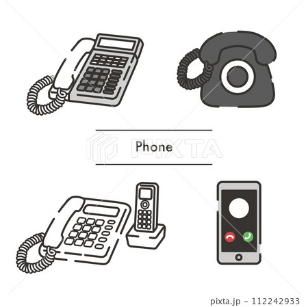 色々な電話機のセット 色々な電話機のセット 112242933