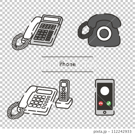 色々な電話機のセット 色々な電話機のセット 112242933