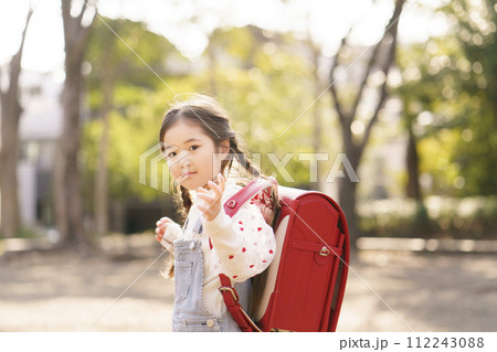 ランドセルを背負う小学生 ランドセルを背負う小学生 112243088
