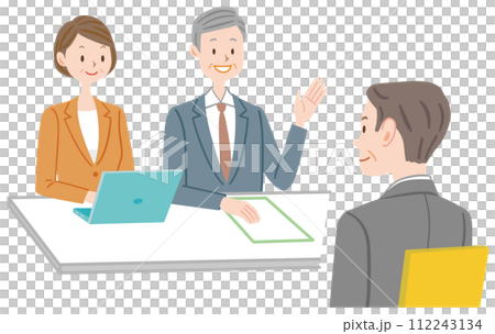 説明をするビジネスパーソン　中途採用　面接　就職　転職 112243134